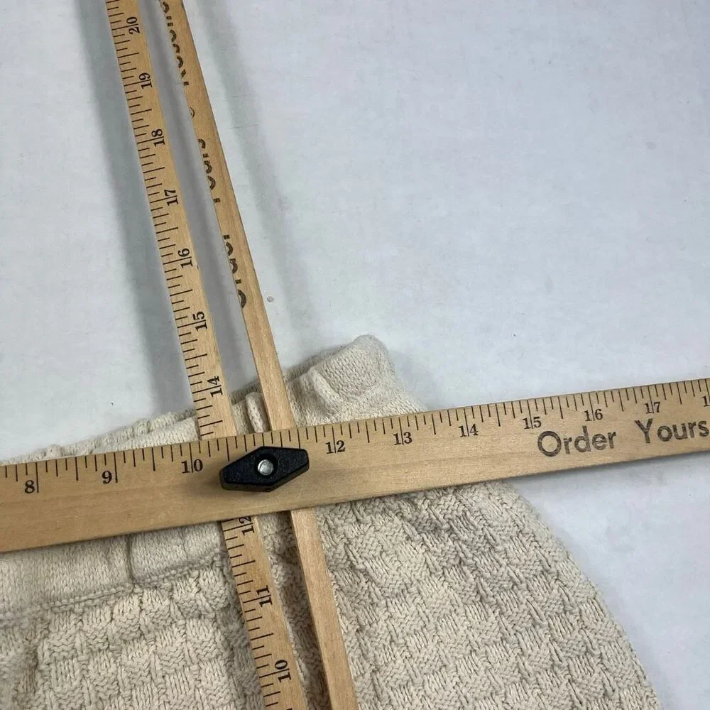 Free People Beach Jacquard Knit Shorts Beige Textured Knit Casual Cozy Comfort S